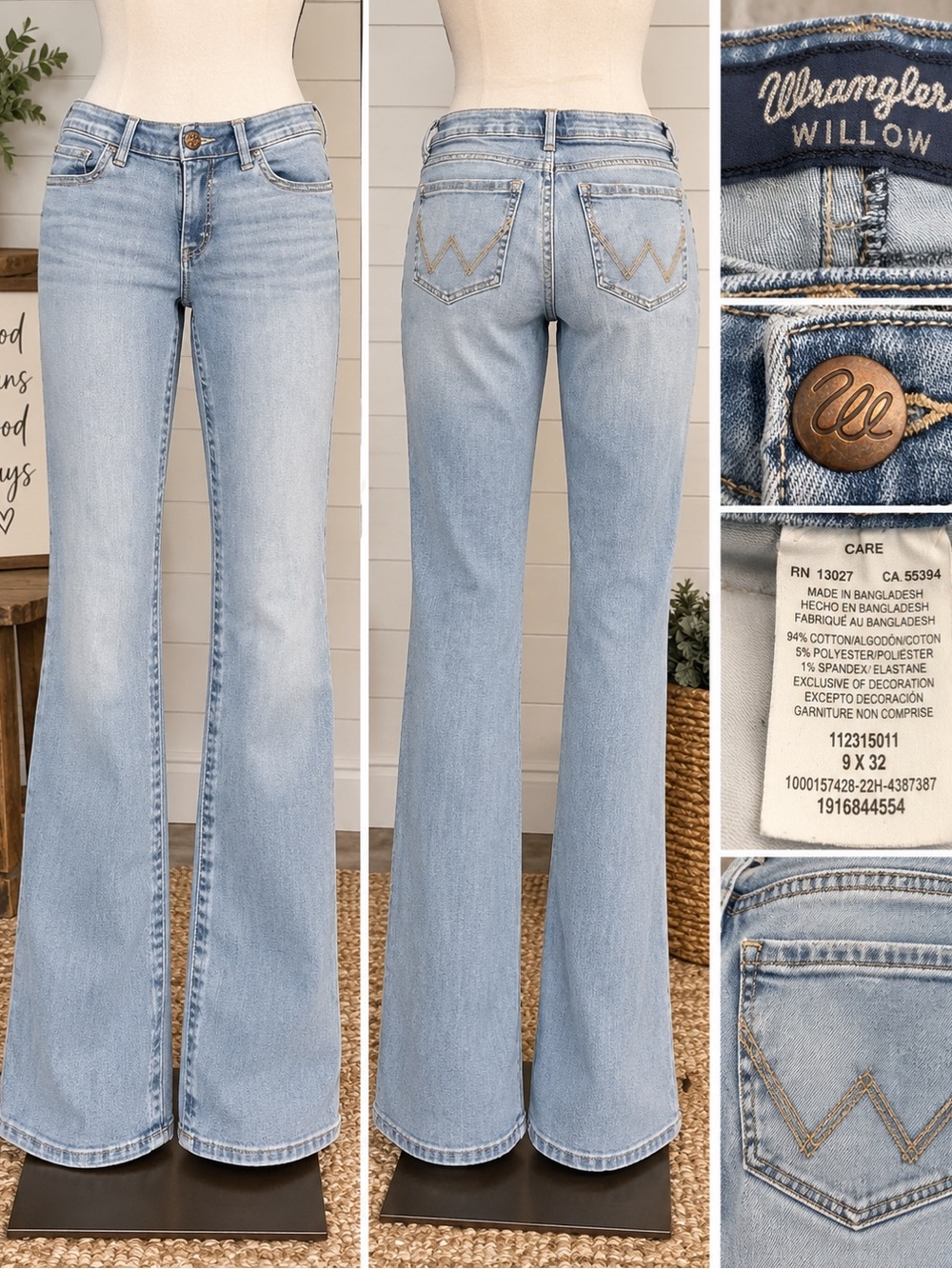 Wrangler Light Blue High-Rise Flare Jeans